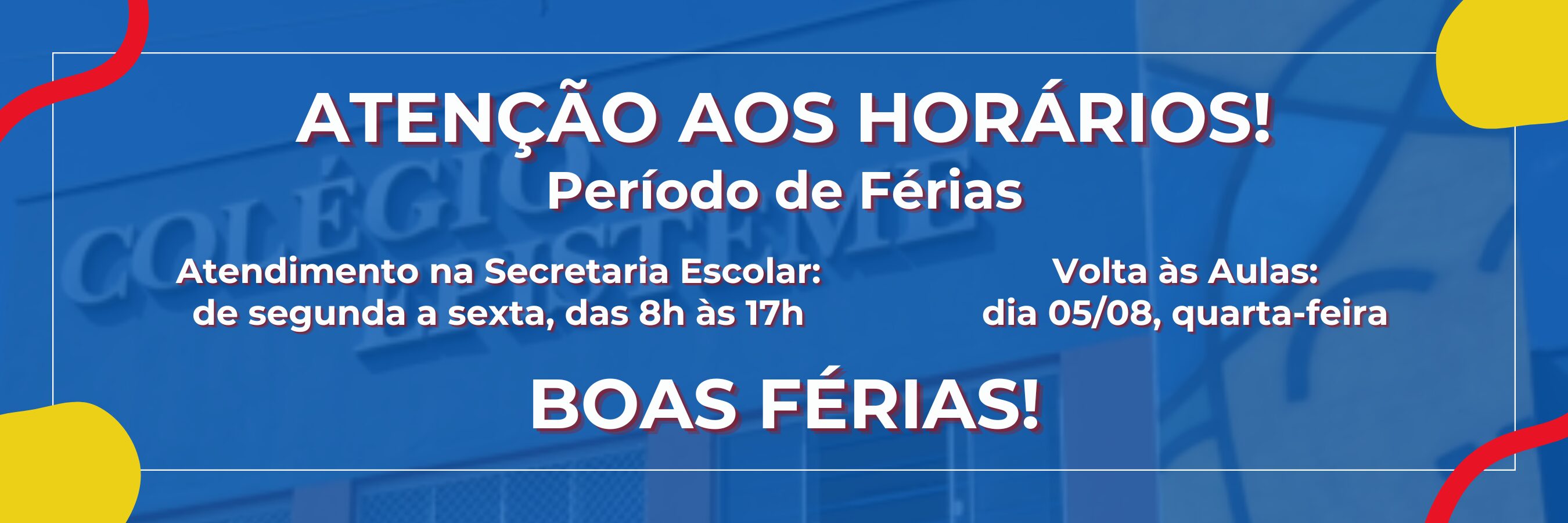 Garanta sua vaga para o próximo ano letivo!